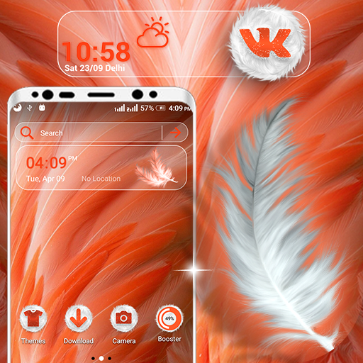 Orange Feather Launcher Theme आइकन