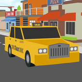 blocky cars taxi driver sim icon