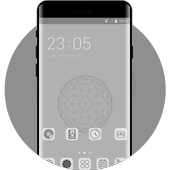 Abstract gray theme line circle 3d art wallpaper icon