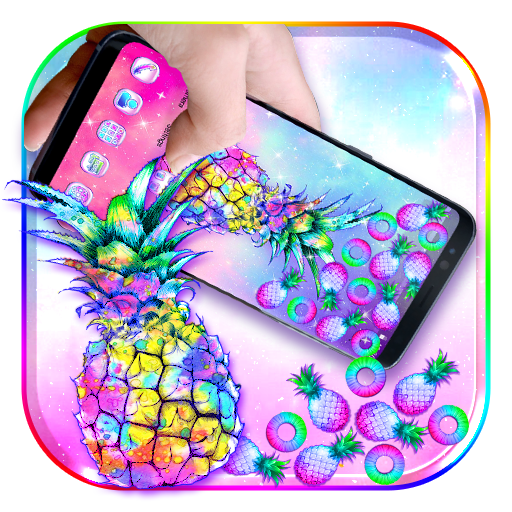 Colorful Galaxy Glitter Pineapple Theme icon