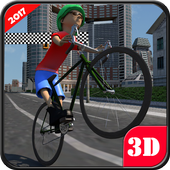 Bicycle Traffic Racing Fever - City Stunt Rider 3D icon