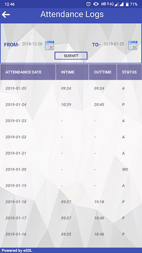 eSSL eTimeTrackLite Mobile App screenshot 6