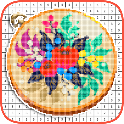 Cross Stitch Pixel Art Color By Number icon