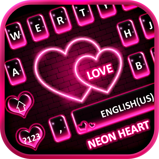 Neon Color Heart Keyboard icon