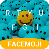 Blue Smiley Emoji Keyboard Theme for Instagram أيقونة