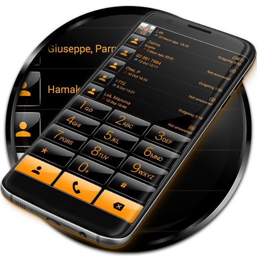 Dialer Theme G Black Orange icon