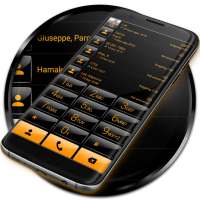Dialer Theme G Black Orange on 9Apps