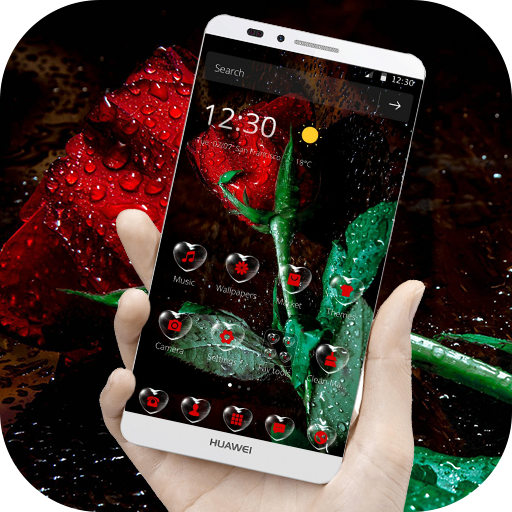 Valentine Love Rose Drop Theme icon