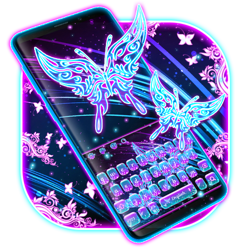 Neon Butterfly Keyboard icon