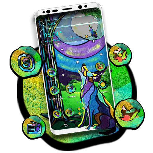 Crayon Art Wolf Launcher Theme иконка