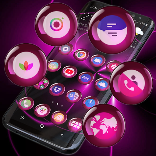 Theme Launcher - Spheres Pink Icon Changer Free أيقونة