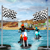 Beach Water Surfer Bike Rider - Motorcycle Racing icon