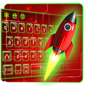 red green rocket keyboard space light icon
