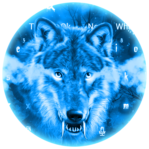 Blue Wild Wolf Keyboard Theme icon
