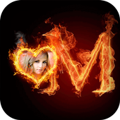 Fire Text Photo Frame icon