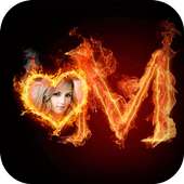 Fire Text Photo Frame on 9Apps