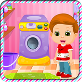 Little Kid Washing Clothes icon