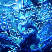 Thème de clavier blazing dragon bleu icon