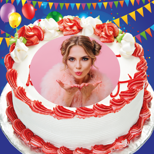 Photo birthday cake icon