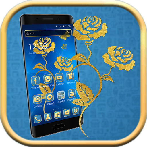 Blue Golden Rose Theme icon