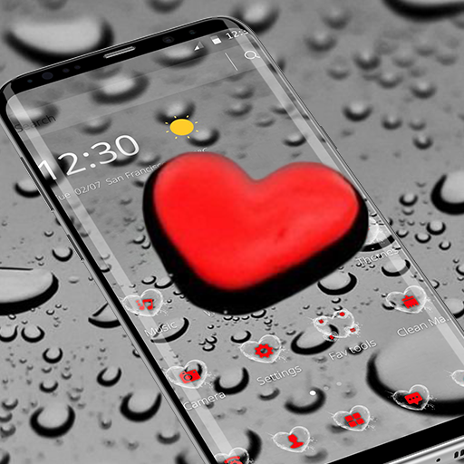 Color Splash Red Heart Rain Theme icon