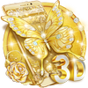 3D Gold Diamond Butterfly Theme icon