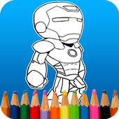 Super Hero Coloring Iron icon