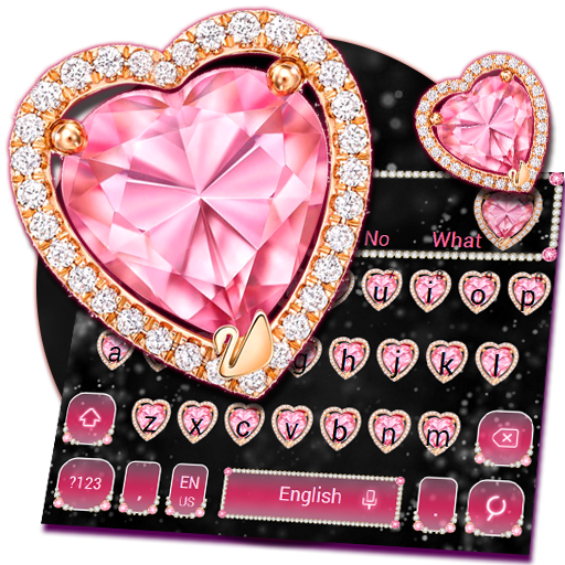 Pink Heart Diamond Keyboard Theme icon