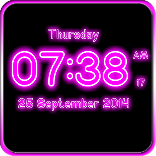 Neon Digital Clock Live Wallpaper icon