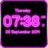 Neon Digital Clock Live Wallpaper