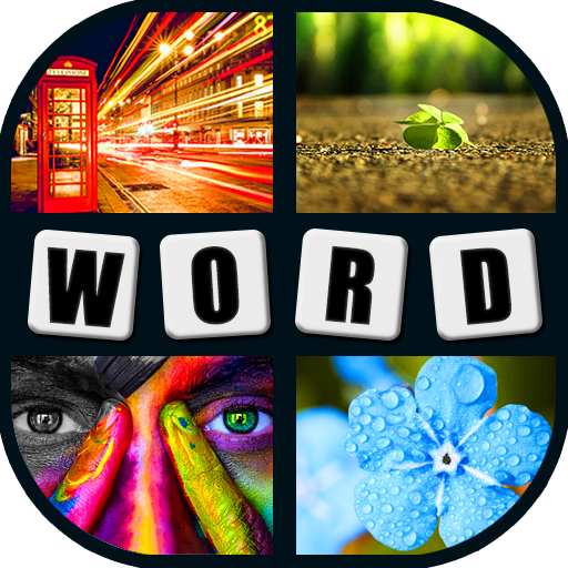 4 pics 1 word brain game. No ads icon