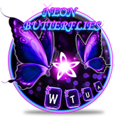 Twinkling Neon Butterflies Keyboard Theme icon