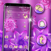Pink Purple Flower Launcher Theme icon