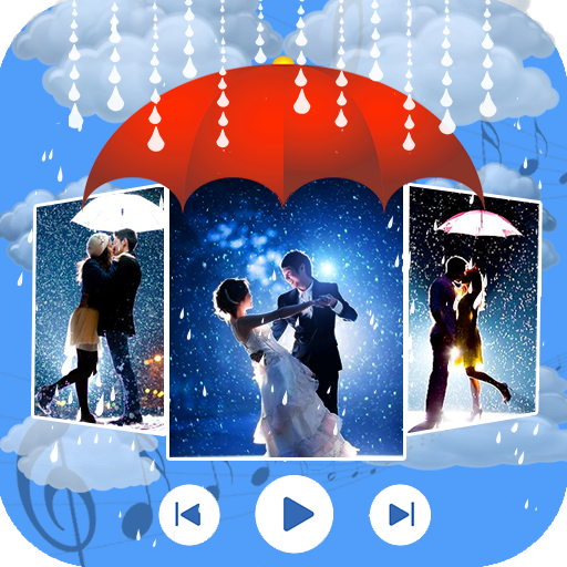 rain photo slide show with music icon
