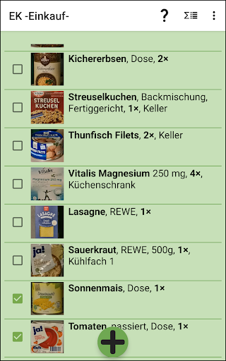 Vorrat, Lager, Einkaufslisten screenshot 2