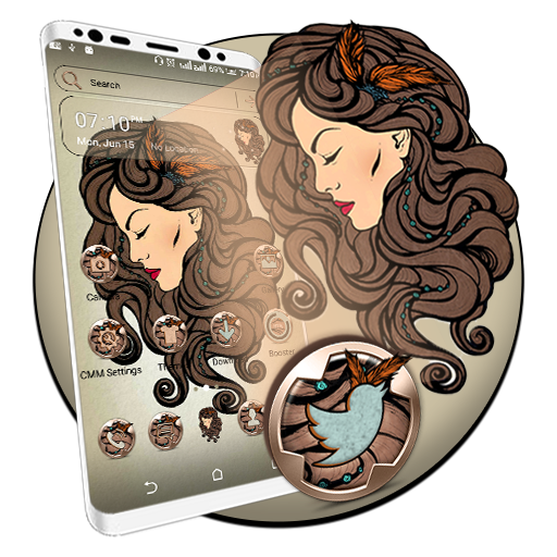 Girl Painting Launcher Theme أيقونة