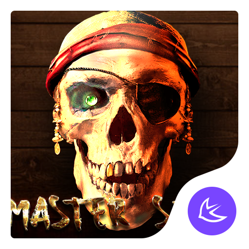 New Black flame skull theme &amp; HD wallpapers icon