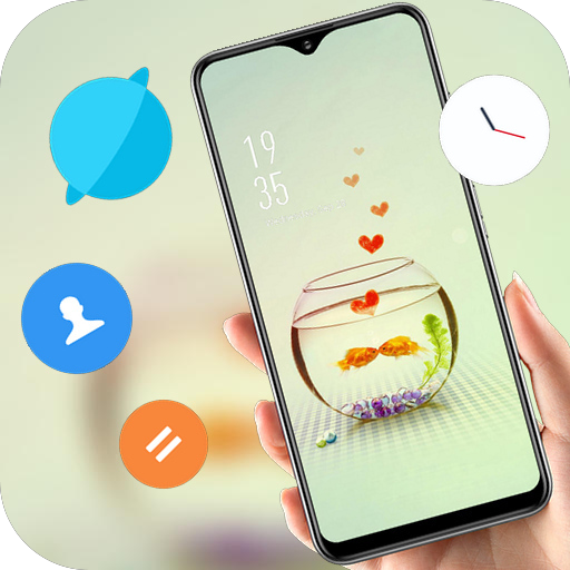 Beauty fish love theme / r17 pro animals icon