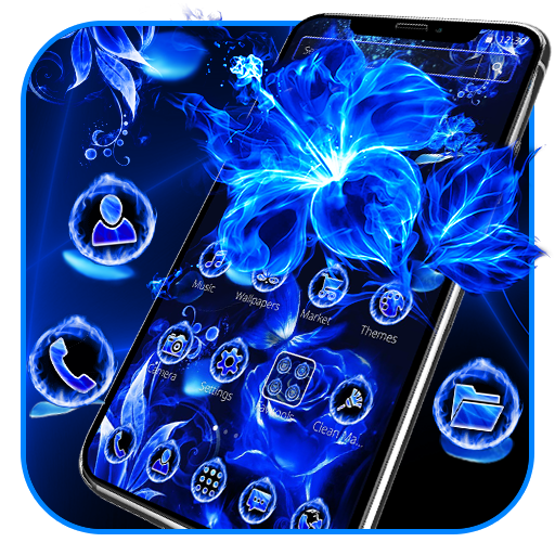 Blue Ice Fire Flower Theme icon