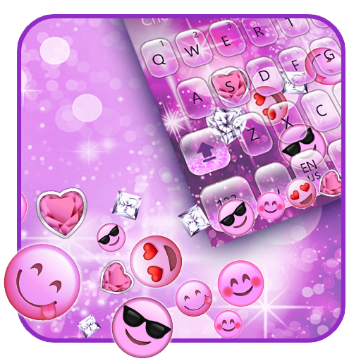 Cute Pink glitter emoji keyboard icon