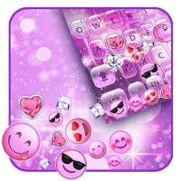Cute Pink glitter emoji keyboard on 9Apps