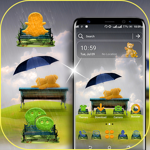 Rainy Teddy Launcher Theme icon