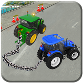 Real chained tractors 3d driver icon