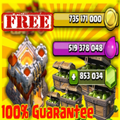 Pro Hack Free Gems for coc App 100% New (Prank) icon