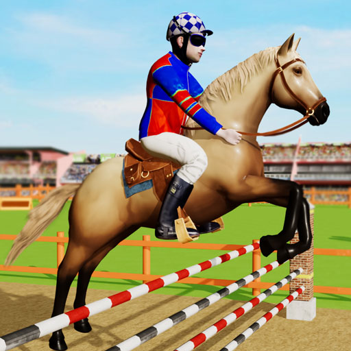 Horse racing simulator 3d game icon