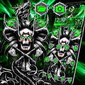 Neon Green Horror Skull Theme icon