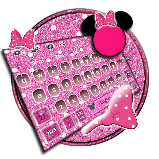 Pink Glitter Minnie Keyboard Theme icon