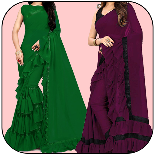 Women Fashion Ruffle Saree App Free icon