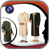 Men sherwani  photo suit icon