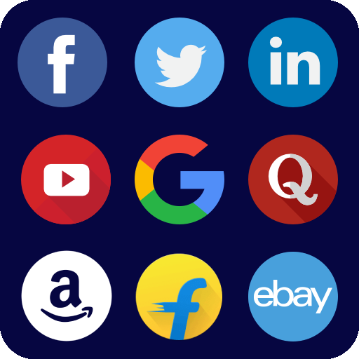 All in one social media and social network app icon